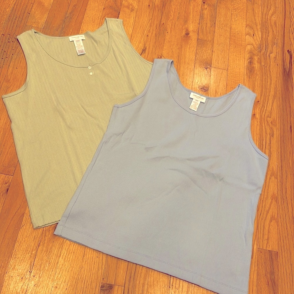 Jones New York All Cotton Ribbed Tank Tops (2) - Size 2X